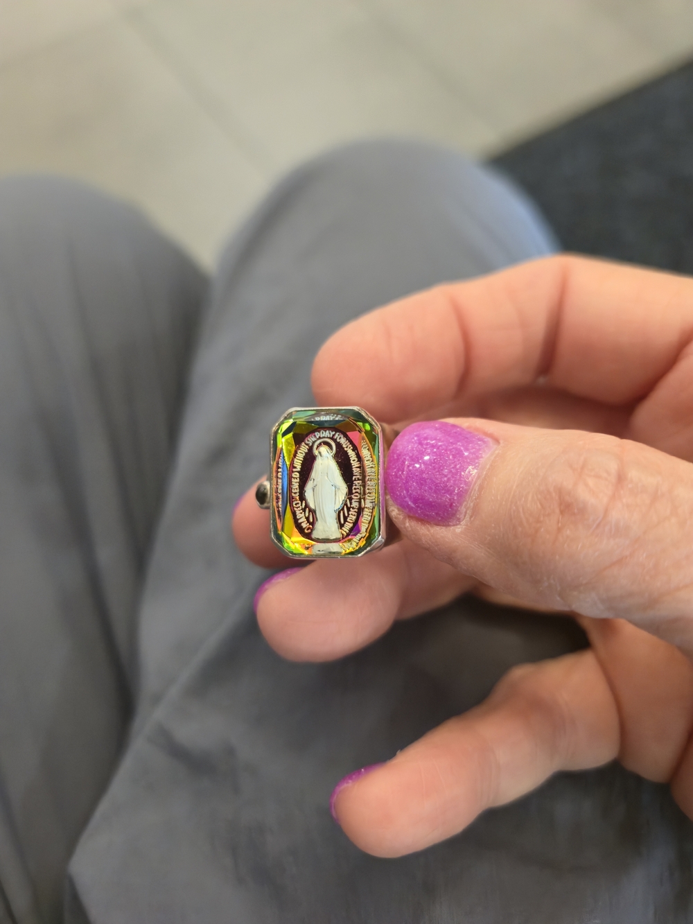 Virgins Saints & Angels Multicolor Miraculous Vibes Virgin Mary Ring